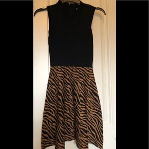 Black and animal print dress